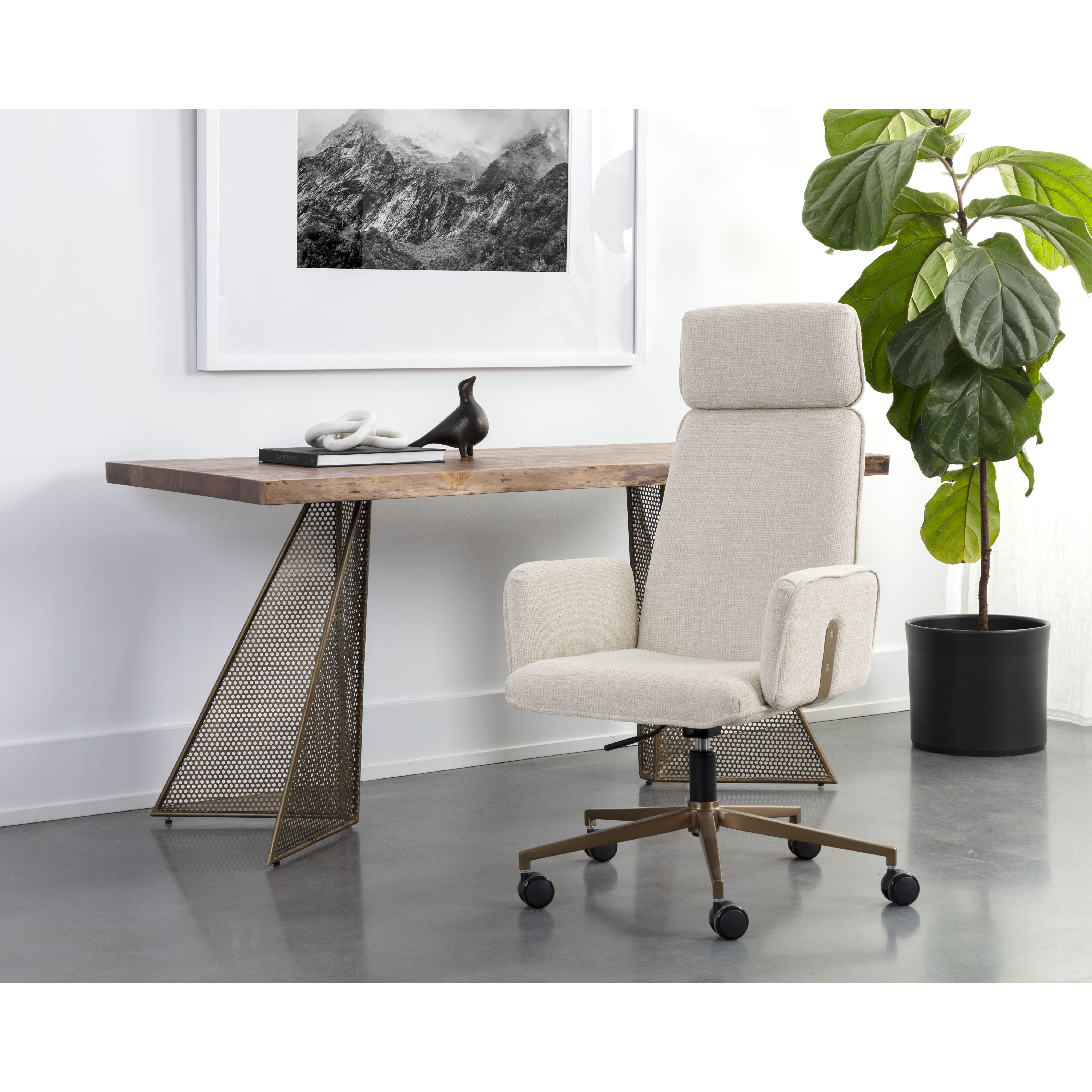 Kalev Chacha Cream Office Chair